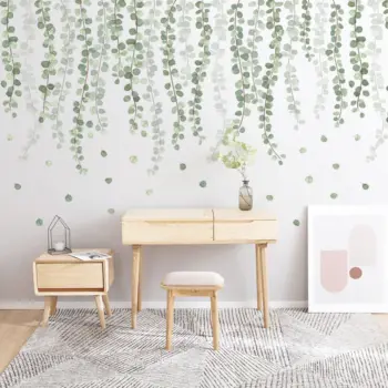 Green Leaves and Branch Wall Stickers
