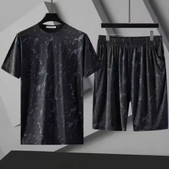Ice Silk Short Sleeve Short Pants Set