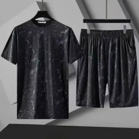 Ice Silk Short Sleeve Short Pants Set