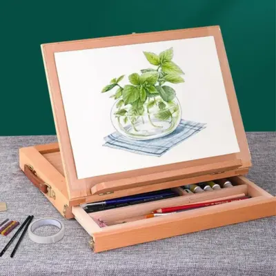 Beech Wood Portable Wooden Table Easel Multifunction Professional Sketch Drawer Box Adjustable Art Painting Easel Box